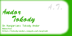 andor tokody business card